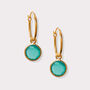 Green Onyx Hoop Earrings Gold Plated Vermeil, thumbnail 3 of 3