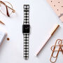 Black And White Gingham Vegan Leather Apple Watch Band, thumbnail 5 of 7