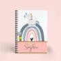 Personalised Unicorn Notebook, A5 Kids Journal, Back To School Gift, thumbnail 1 of 2