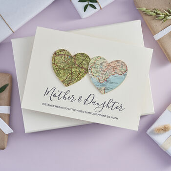 Personalised Map Hearts Mother's Day Card, 4 of 10