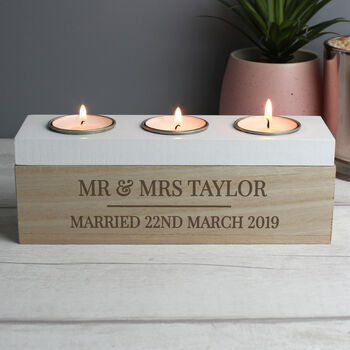 Personalised Wooden Tea Light Storage Box, 6 of 11
