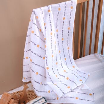 Muslin Swaddle Blanket Sunshine Newborn Baby Gift, 9 of 9