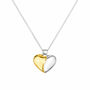 Sterling Silver And Gold Bonded Heart Pendant Necklace, thumbnail 2 of 4