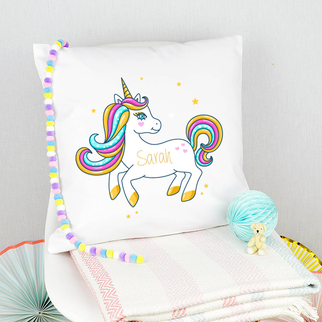 Personalised Unicorn Cushion By Andrea Fays