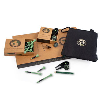 Bamboo Golf Tees, Accessory Bag And Course Essentials Golf Gift Set, 2 of 11