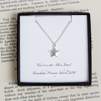 Personalised Teacher Silver Plated Star Necklace, 3 of 3