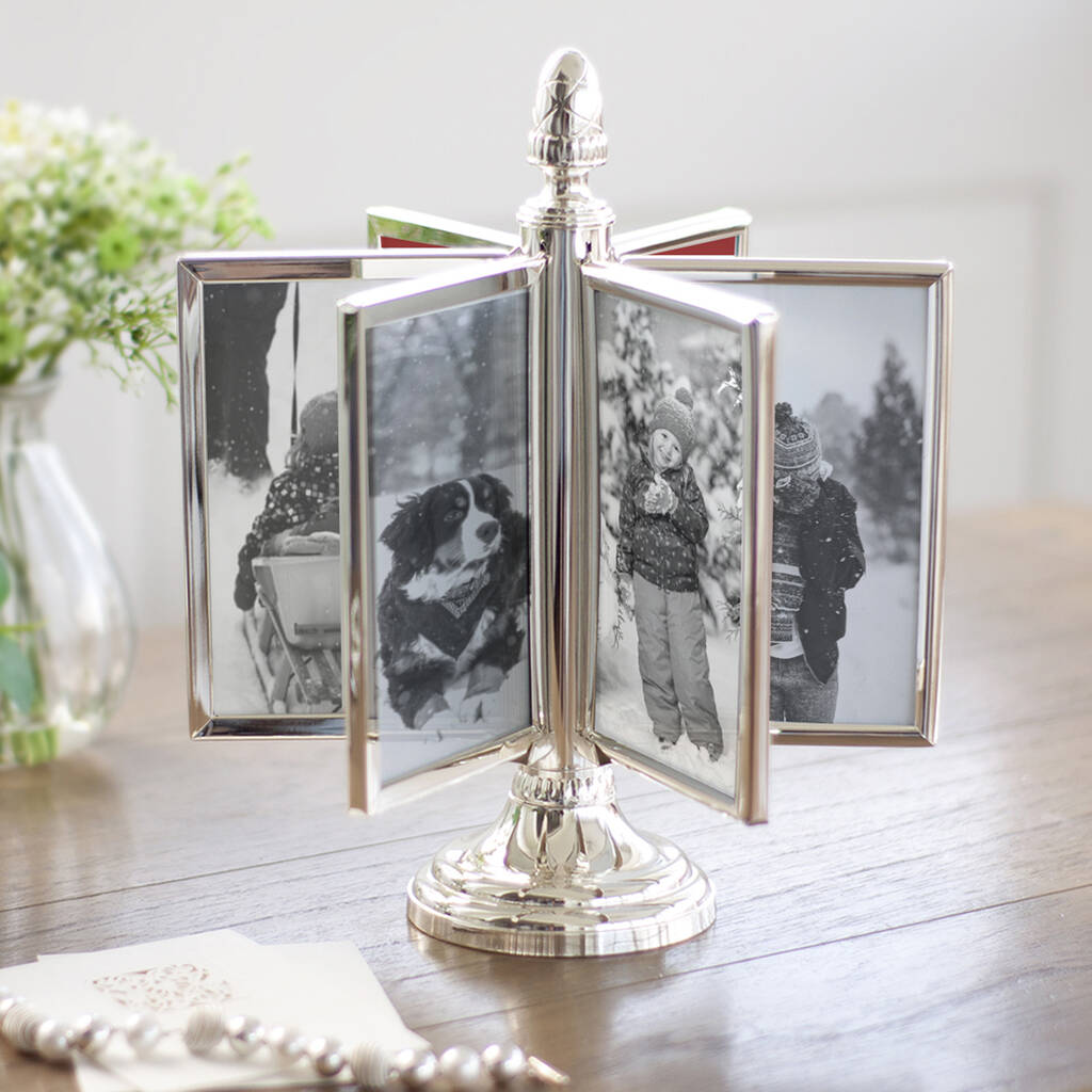 Rotating Silver Plated Multi Aperture Photo Frame By Jodie Byrne