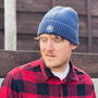 Personalised Embroidered Retro Initials Beanie Hat, thumbnail 2 of 3