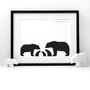 Bear Family, Personalised Silhouette Print, thumbnail 2 of 6