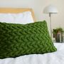 Hand Knit Lattice Cable Cushion In Emerald, thumbnail 5 of 5