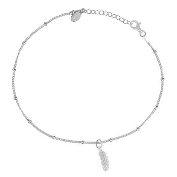 Feather Anklet For Positivity Silver Or Gold Vermeil, 5 of 5