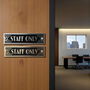 Staff Only Metal Door Sign Art Deco Or Modern, thumbnail 6 of 8