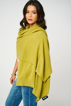 Olive Green 100% Cashmere Travel Wrap Shawl Gift Boxed, 2 of 9