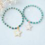 Star Charm Turquoise And Gold Vermeil Beaded Bracelet, thumbnail 2 of 8