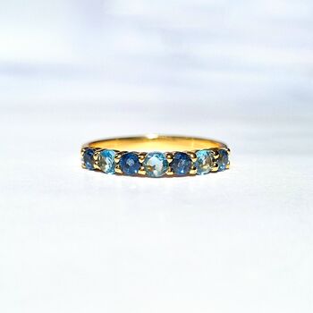 Blue Sapphire And Blue Topaz Eternity Band, 4 of 8