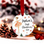 Personalised Baby Girl First Christmas Ceramic Bauble, thumbnail 8 of 9