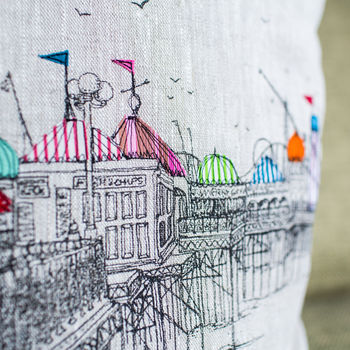 The Pier Printed Stitch Cushion Cover, 3 of 4