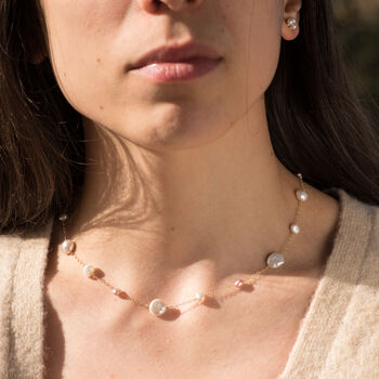 Keshi Pearl Gold Filled Chain Necklace, 3 of 12