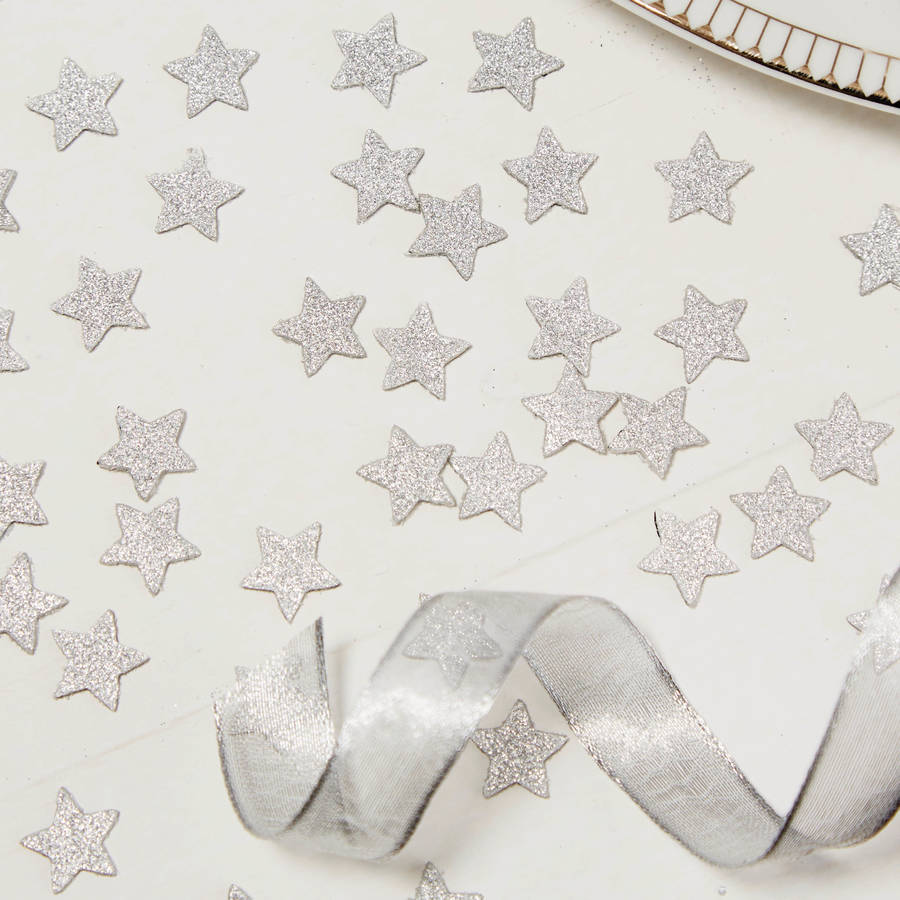 Silver Glitter Star Table Confetti By Ginger Ray