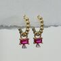 18 K Gold Plated Pink Crystal Earrings, thumbnail 11 of 11