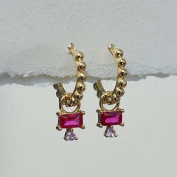18 K Gold Plated Pink Crystal Earrings, 11 of 11