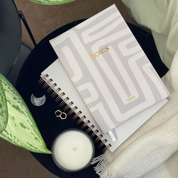 Personalised Monogram Hardcover Abstract Lined Notebook, 7 of 9