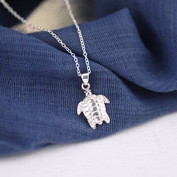 Personalised Sterling Silver Sea Turtle Necklace, 5 of 9