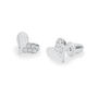 Sparkly Heart Silver Studs Earrings Gift, thumbnail 3 of 3
