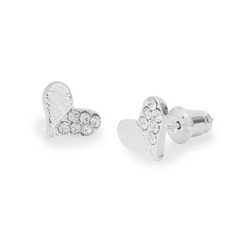 Sparkly Heart Silver Studs Earrings Gift, 3 of 3