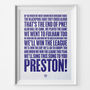 Preston North End 'In 69' Football Song Print, thumbnail 1 of 3