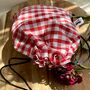 Gingham Cotton Drawstring Gift Pouch Bag, thumbnail 1 of 7