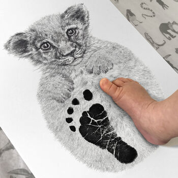 Personalised Baby Lion Cub Footprint Kit, 5 of 7