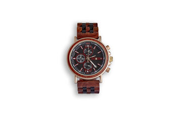 Red Wooden Watch, Mens Accessories, Sustainable Wristwatch, 3 of 5