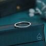 Sterling Silver Extra Skinny Sapphire Blue Cz Pave Ring, thumbnail 5 of 12