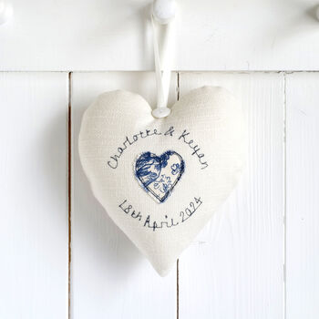 Personalised Wedding Or Anniversary Hanging Heart Gift For Couple, 10 of 12