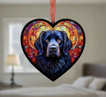 Newfoundland Stained Glass Effect Heart Suncatcher, 4 of 5