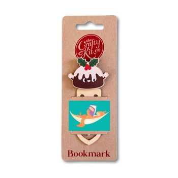 Christmas Pudding Wooden Bookmark, 4 of 4