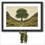 Sycamore Gap Tree A3 Framed Lowry Style Art, thumbnail 1 of 2