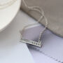 Hugs And Kisses Silver Bar Necklace, thumbnail 6 of 9