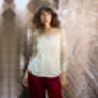 Aria Top In Ivory Embroidered Lace, thumbnail 2 of 2