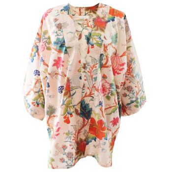 Pink Exotic Flower Print Cotton Summer Jacket, 2 of 2