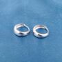 Thick 12 Mm Silver Huggie Hoops, Minimalistic Dainty Hoops, thumbnail 5 of 7