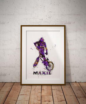 Bmx Sketch Style Personalised Print, 3 of 5