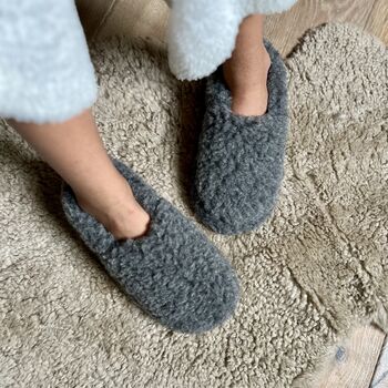 Ladies Pure Wool Fleece Slippers, 2 of 6