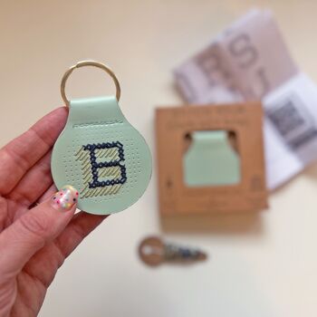 Stitch Your Own Personalised Keyring Kit Vegan Leather, 5 of 12