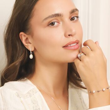 Pearl Hoop Drop Earrings With Removable Pearls In Sterling Silver And Gold, 3 of 12