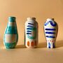 Set Of Three Hand Painted Strokes Stem Vases, thumbnail 3 of 5