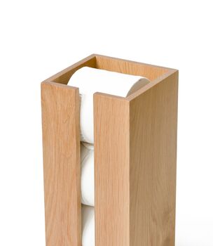 Solid Natural Oak Contemporary Roll Holder, 3 of 3