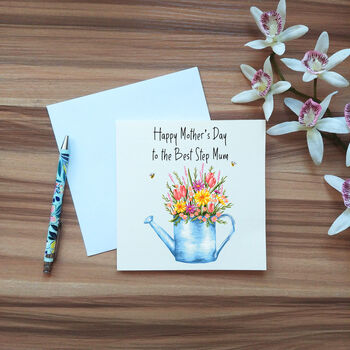 Floral Watering Can Mother's Day Card, 6 of 6