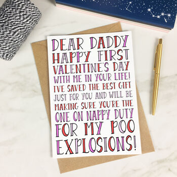 'Dear Daddy' Funny Baby's First Valentine's Card, 3 of 3